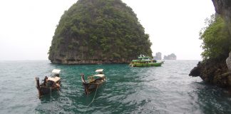 The scary sea ride to The Maya Bay
